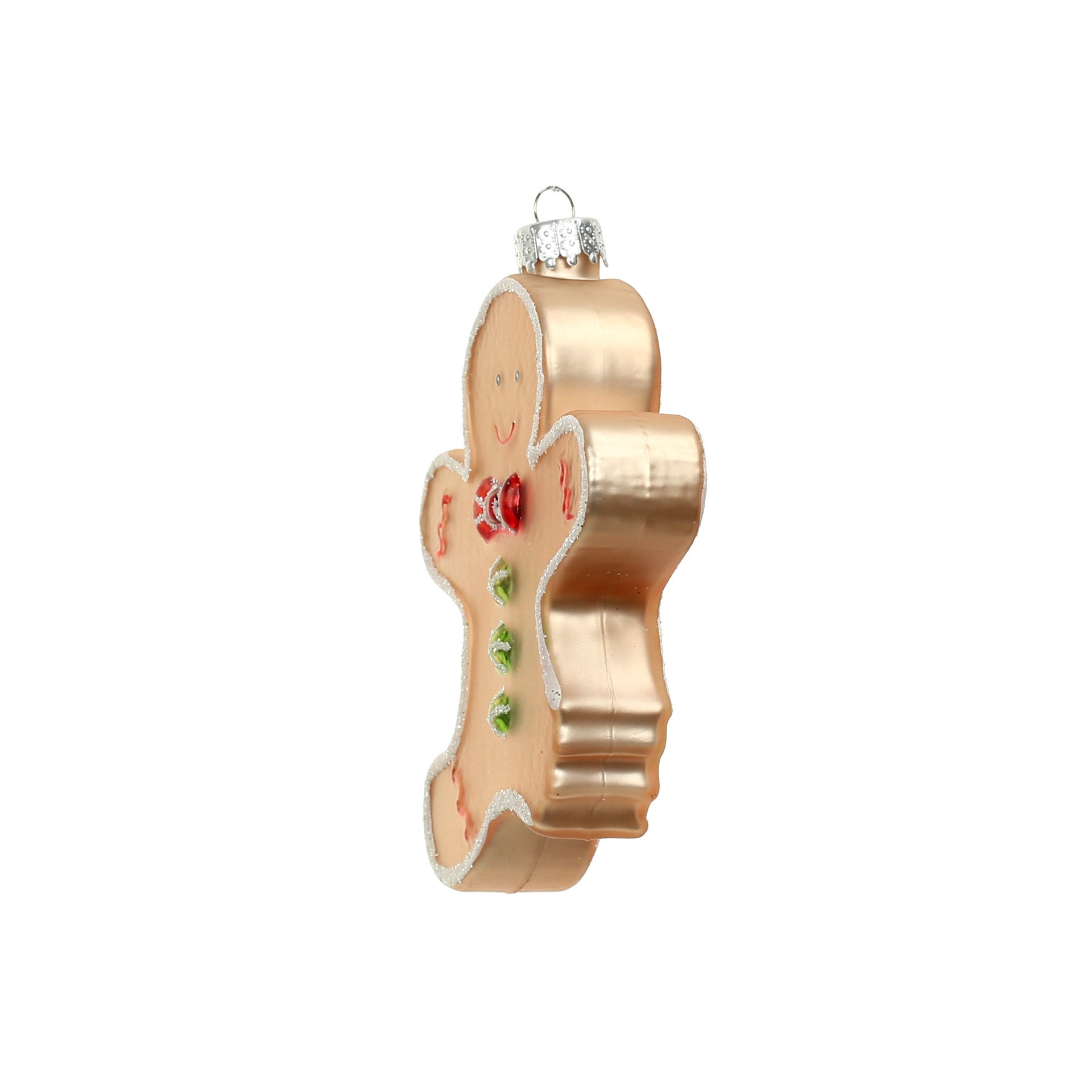 slide 3 of 3, 4" Gingerbread Cookie With Bite Glass Ornament By Ashland, 2.94 in x 0.94 in x 4 in