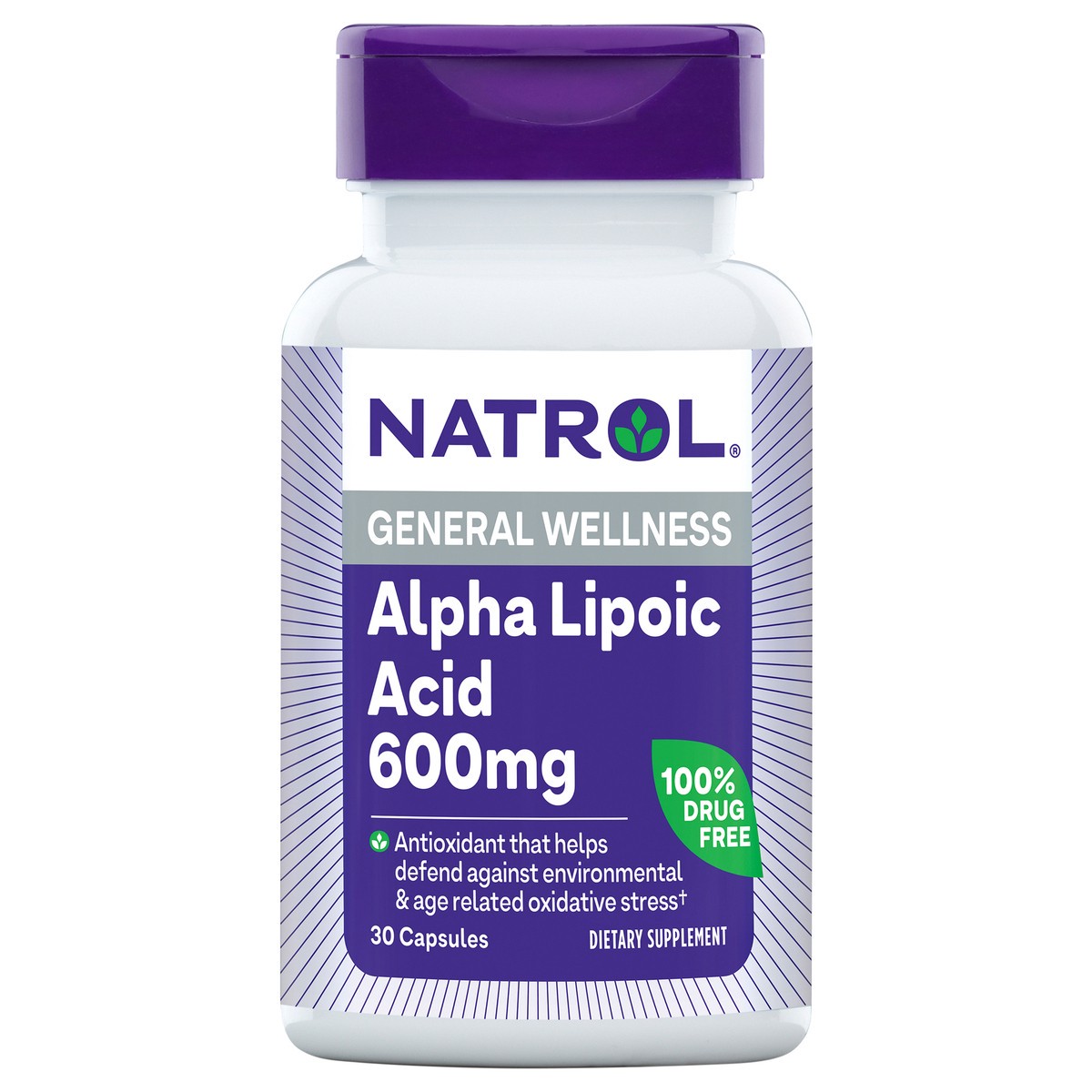slide 1 of 9, Natrol, Alpha Lipoic Acid Capsules, Antioxidant Protection Supplement, 600 mg, 30 Count, 30 ct