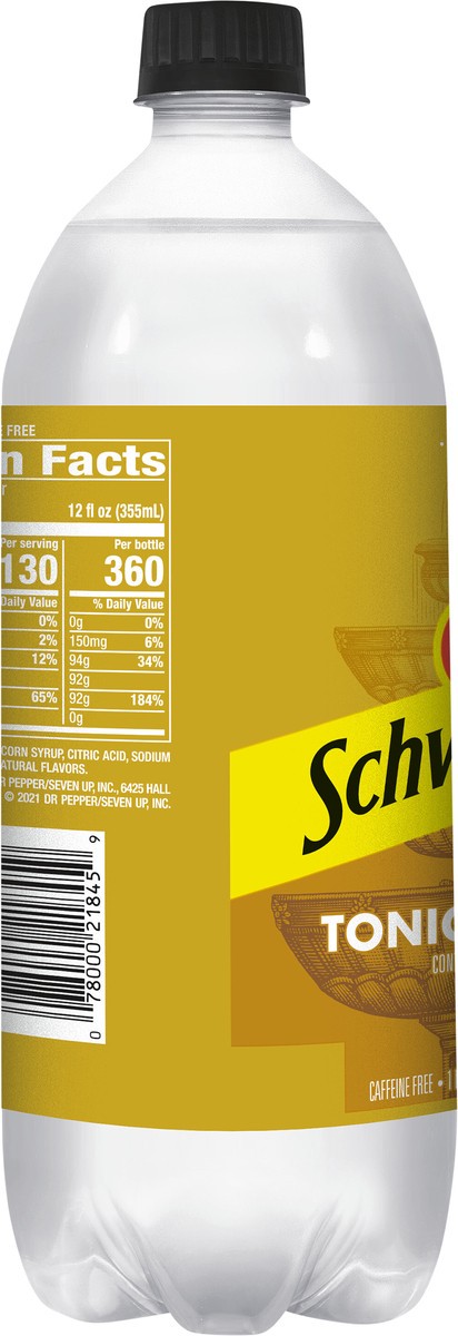 slide 3 of 6, Schweppes Tonic Water, 1 L bottle, 1 liter