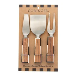 Godinger Checker Cheese Knives, Set of 3