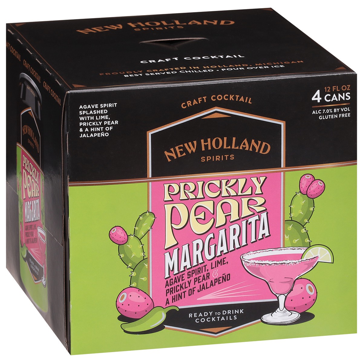 slide 4 of 11, New Holland Spirits 4 Can Prickly Pear Margarita Craft Cocktail 4 - 12 fl oz Cans, 4 ct; 12 oz