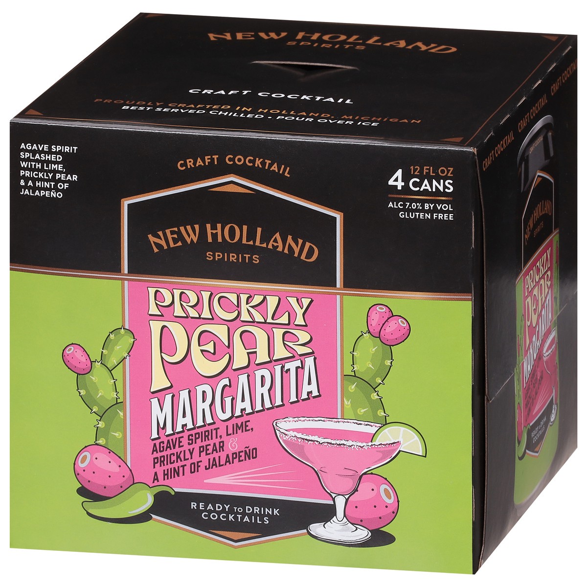 slide 2 of 11, New Holland Spirits 4 Can Prickly Pear Margarita Craft Cocktail 4 - 12 fl oz Cans, 4 ct; 12 oz