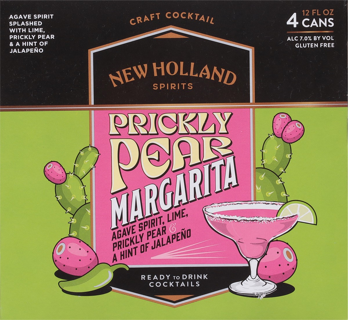 slide 11 of 11, New Holland Spirits 4 Can Prickly Pear Margarita Craft Cocktail 4 - 12 fl oz Cans, 4 ct; 12 oz