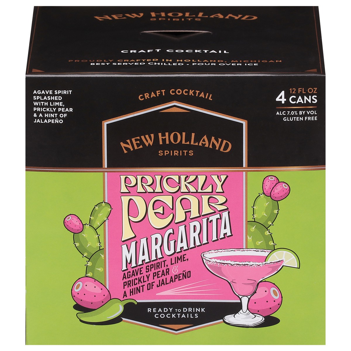 slide 10 of 11, New Holland Spirits 4 Can Prickly Pear Margarita Craft Cocktail 4 - 12 fl oz Cans, 4 ct; 12 oz