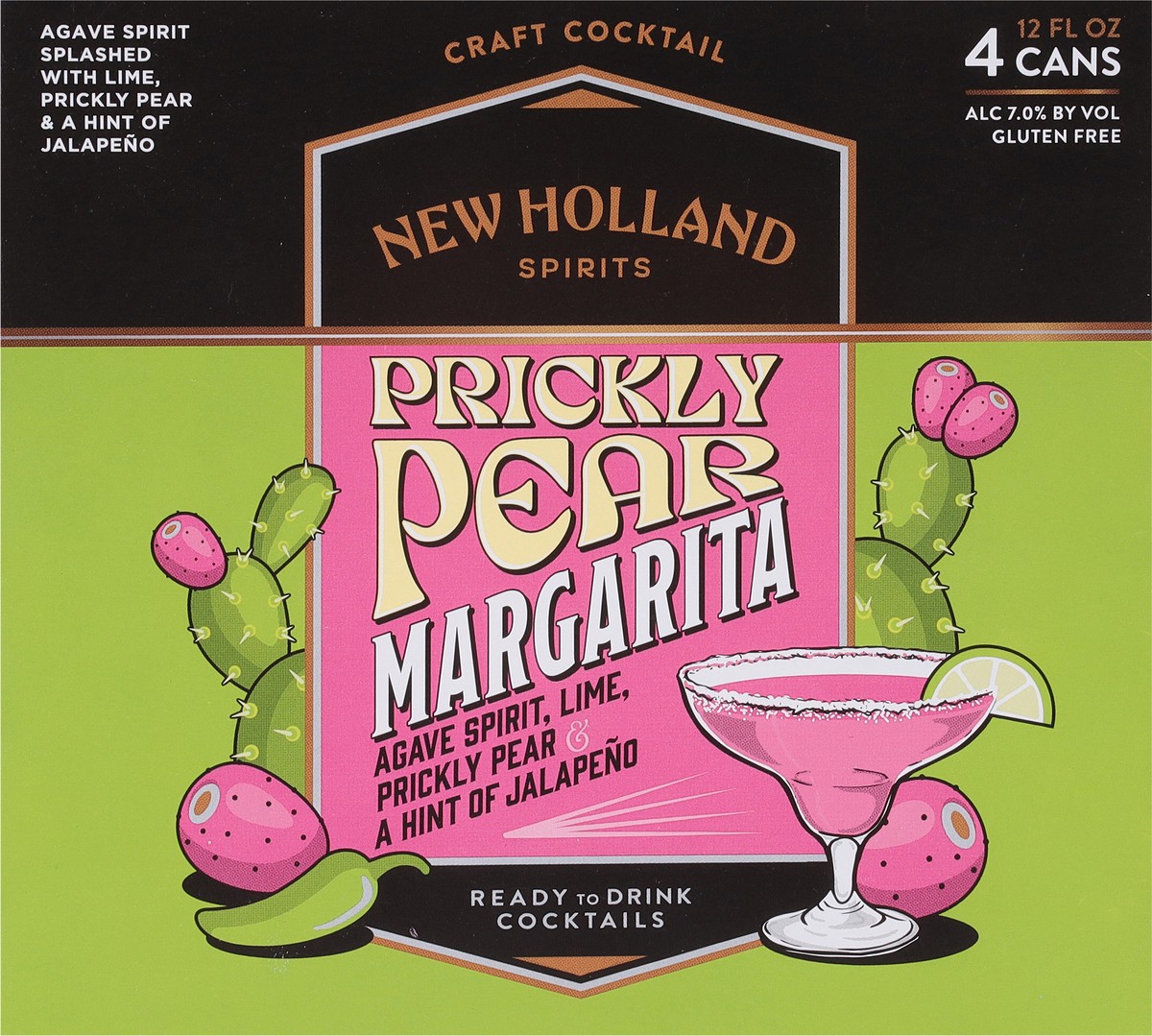slide 9 of 11, New Holland Spirits 4 Can Prickly Pear Margarita Craft Cocktail 4 - 12 fl oz Cans, 4 ct; 12 oz