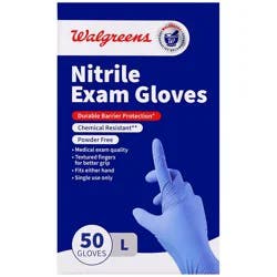 Walgreens Nitrile Exam Gloves L