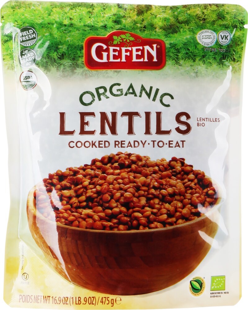 slide 1 of 1, Gefen Organic Lentils, 16.9 oz