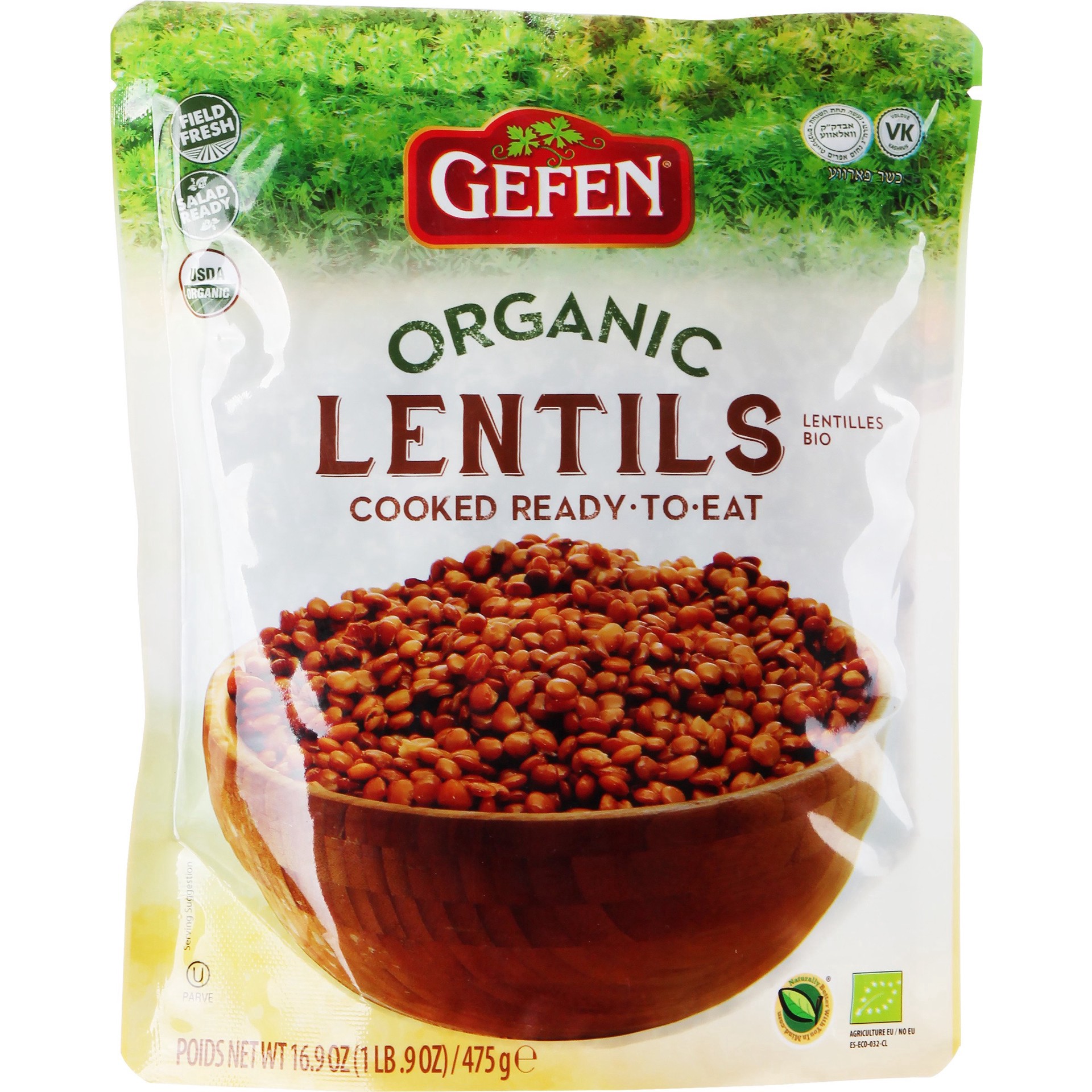 slide 1 of 1, Gefen Organic Lentils - 16.9 oz, 16.9 oz