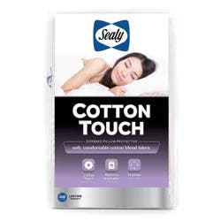 Sealy Cotton Touch Zippered Pillow Protector - White