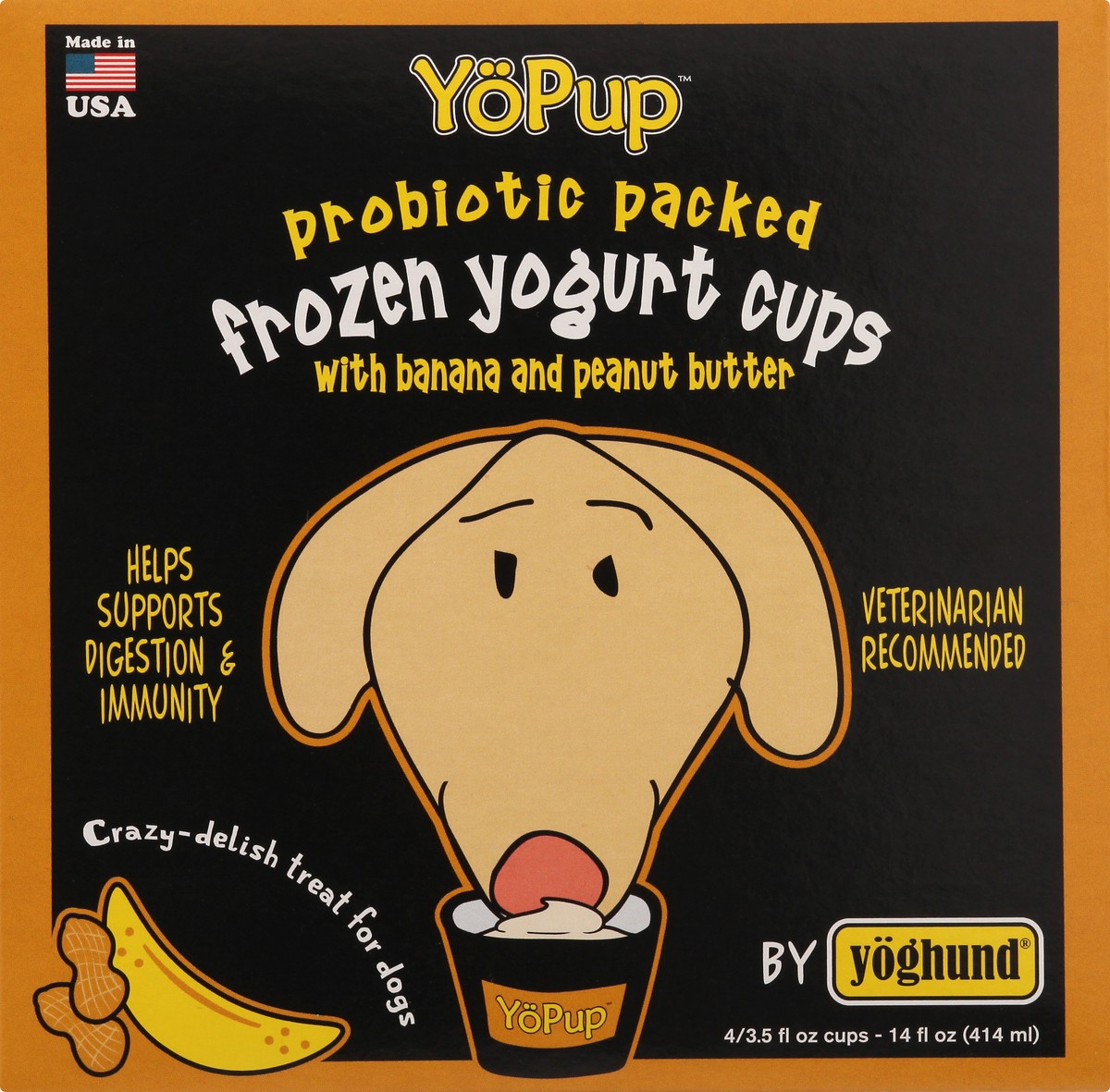 slide 2 of 12, YoPup Frozen with Banana and Peanut Butter Yogurt Cups 4 ea, 4 ct
