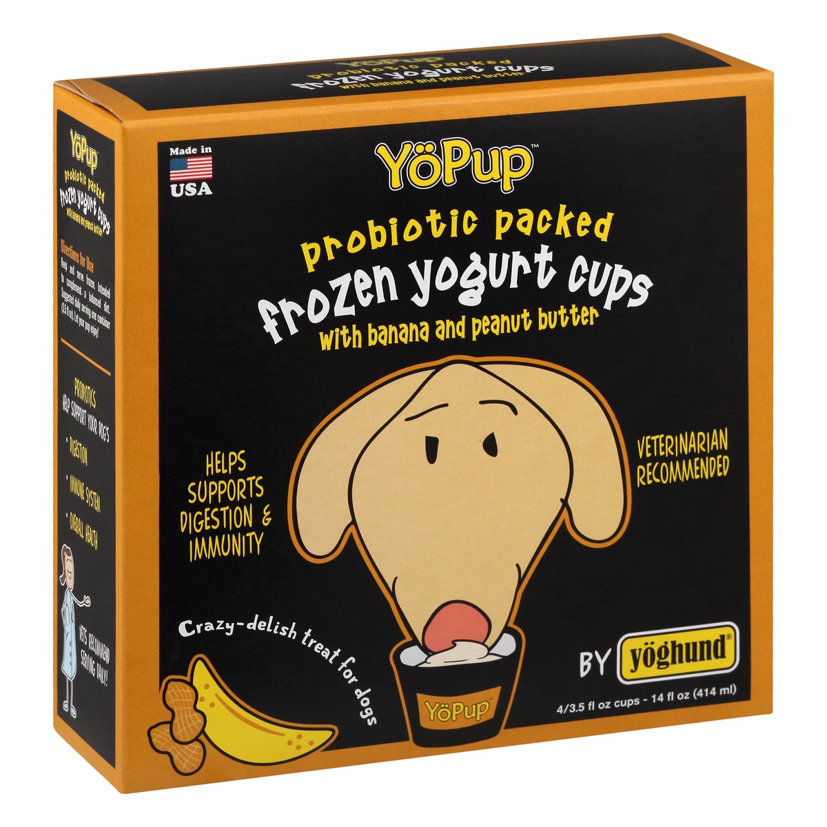 slide 2 of 12, YoPup Frozen with Banana and Peanut Butter Yogurt Cups 4 ea, 4 ct