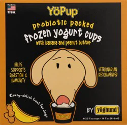 YoPup Frozen Yogurt Cups with Banana and Peanut Butter - 4 ea