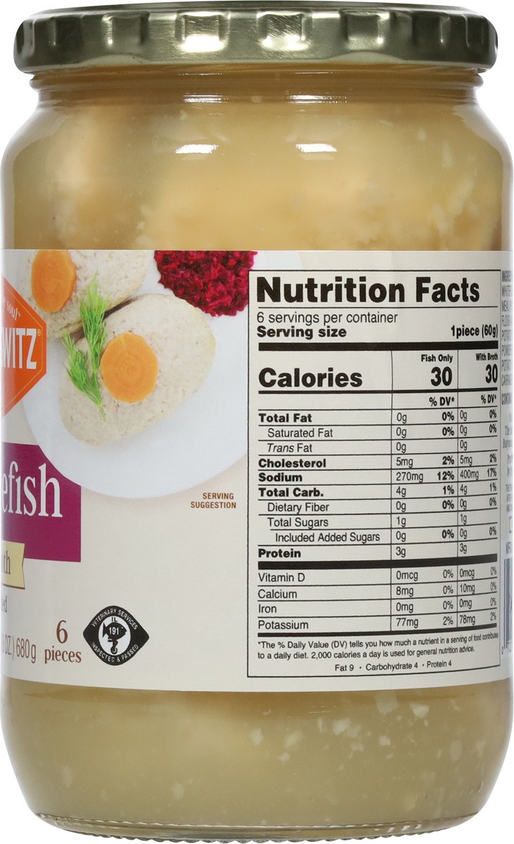 slide 9 of 9, Manischewitz All Whitefish in Jelled Broth, 24 oz