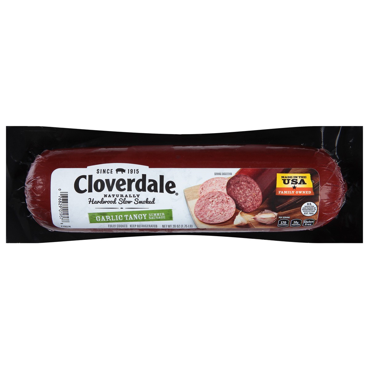 slide 1 of 9, Cloverdale Sausage Summer Garlic Tangy,