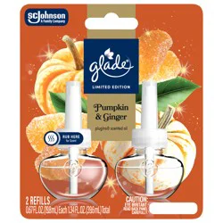 Glade PlugIns Scented Oil 2 Refills, Air Freshener, Golden Pumpkin & Spice, 1.34 fl oz, Pack of 2