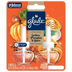 Glade PlugIns Scented Oil 2 Refills, Air Freshener, Golden Pumpkin & Spice, 1.34 fl oz, Pack of 2