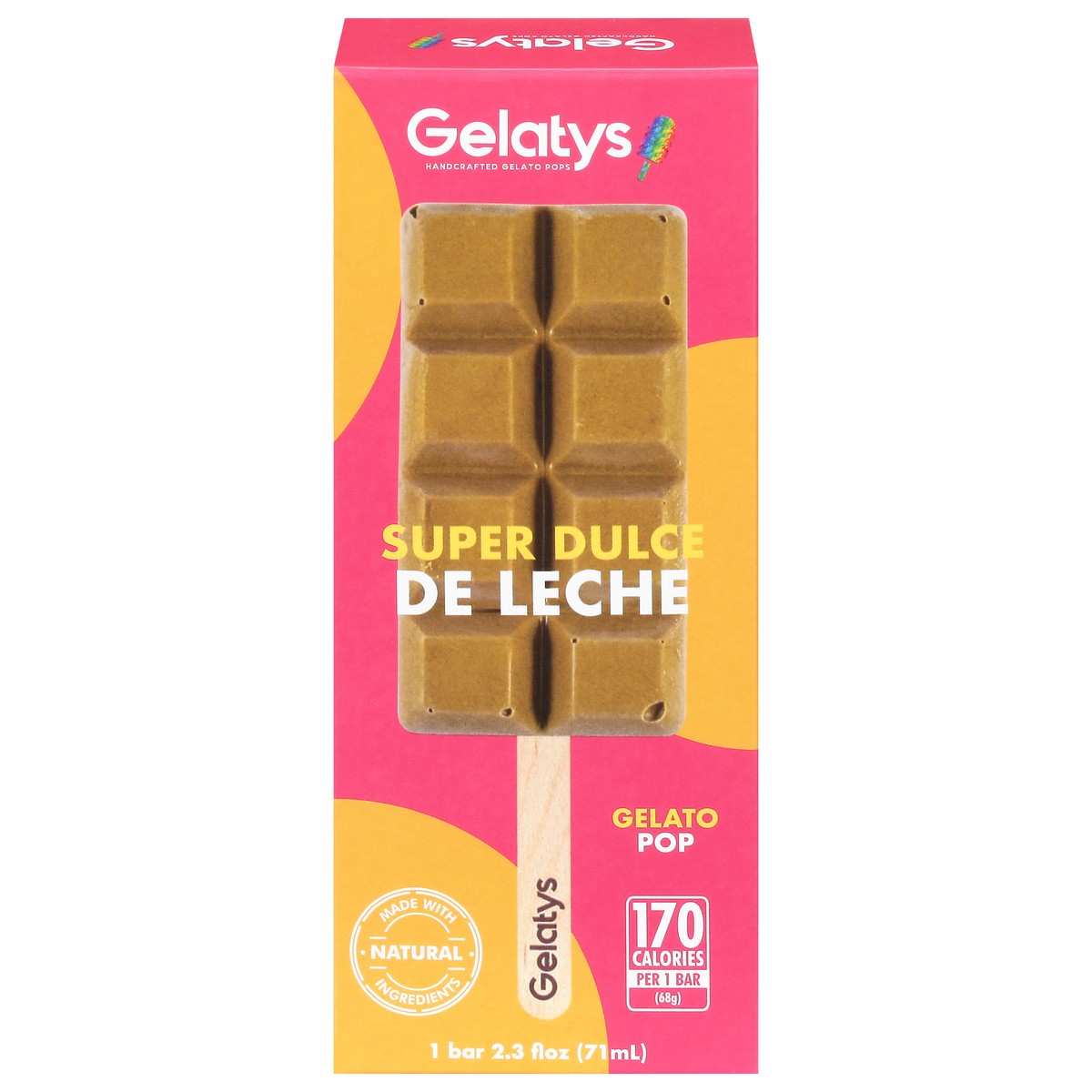 slide 1 of 9, Gelatys Handcrafted Gelato Pop - Super Dulce De Leche, 2.6 fl oz