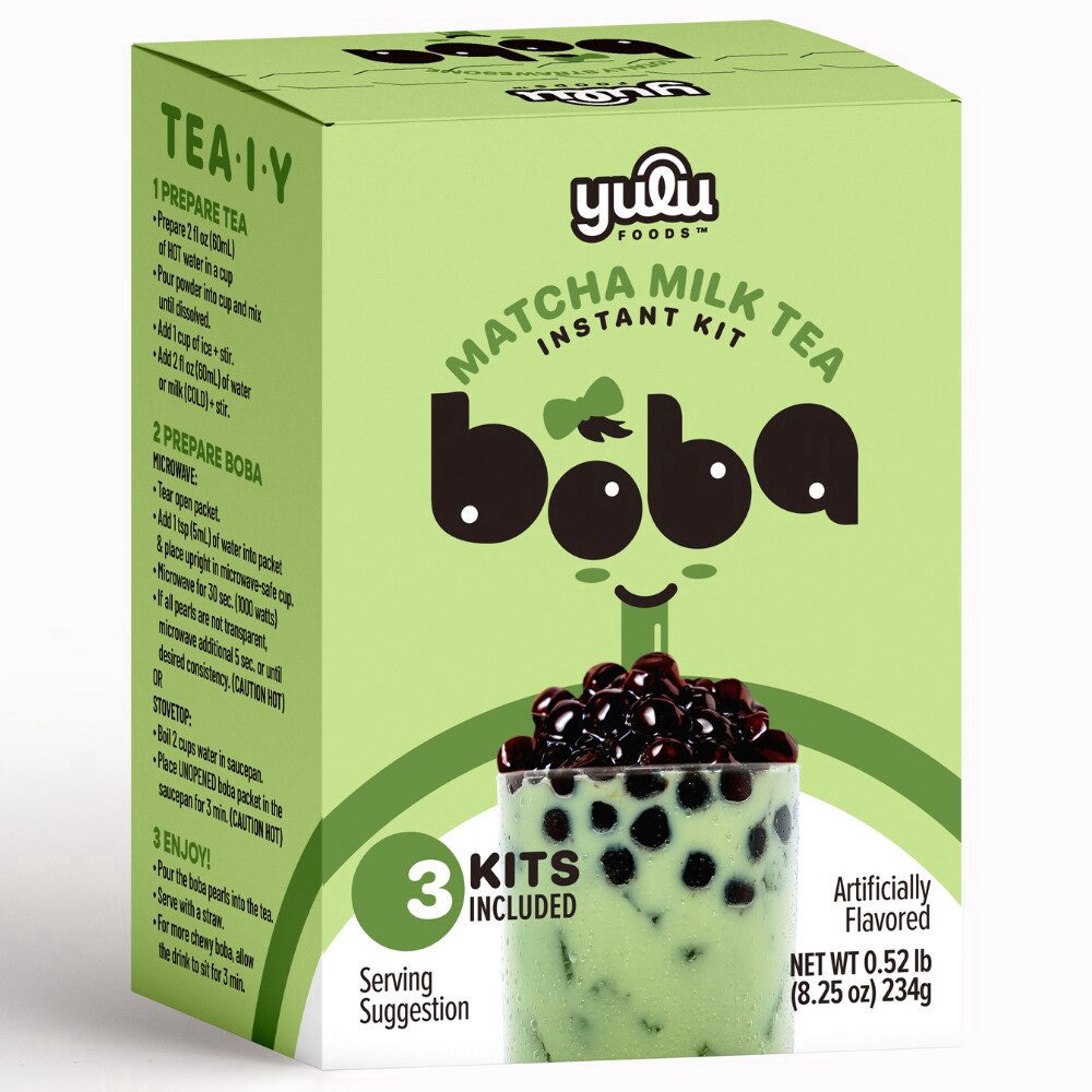 slide 1 of 3, Yulu Foods™ Matcha Milk Tea Boba Kit, 8.25 oz
