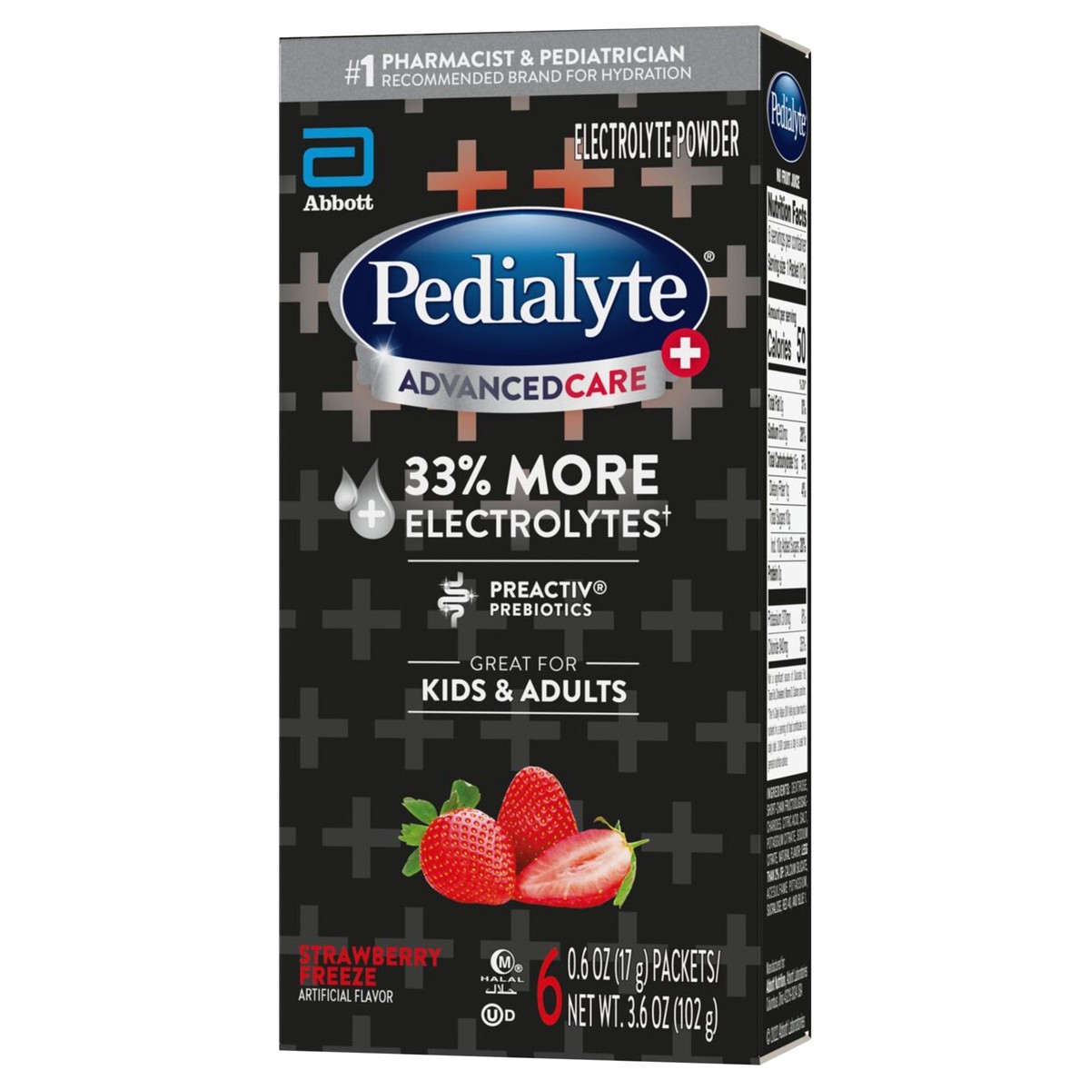 slide 4 of 4, Pedialyte AdvanceCare+ Powder Packets Strawberry Freeze Electrolyte Powder 6 - 0.6 oz Packets, 6 ct