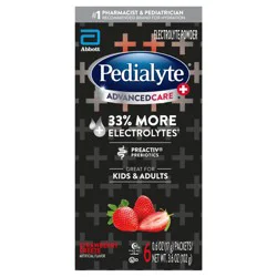 Pedialyte AdvanceCare+ Powder Packets Strawberry Freeze Electrolyte Powder 6 - 0.6 oz Packets