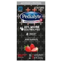 Pedialyte AdvanceCare+ Powder Packets Strawberry Freeze Electrolyte Powder 6 - 0.6 oz Packets