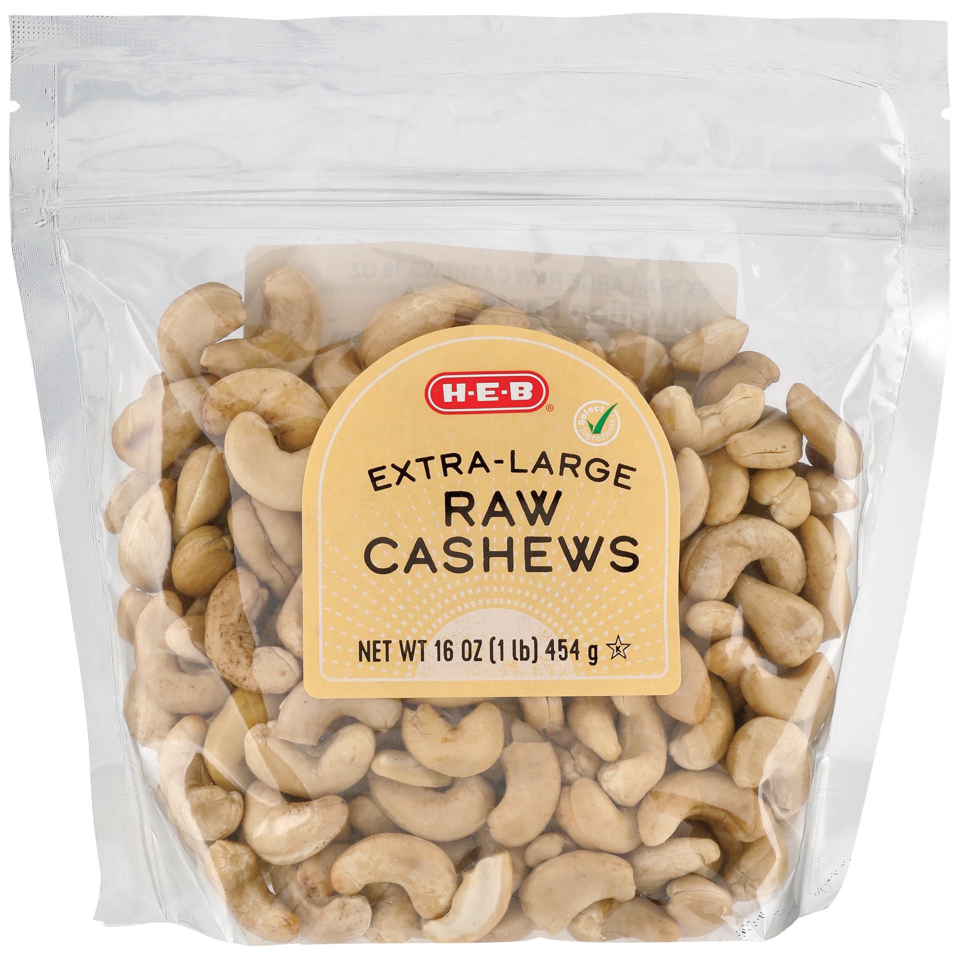 slide 1 of 1, H-E-B Raw Cashews, 16 oz