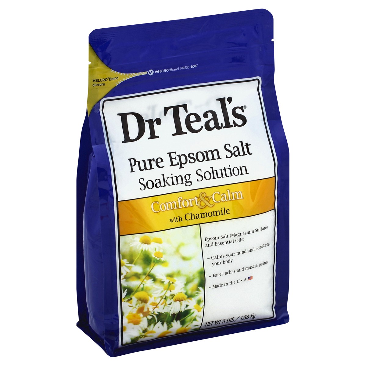 slide 3 of 5, Dr. Teal's Comfort & Calm with Chamomile Epsom Salt Soaking Solution, 3 lb