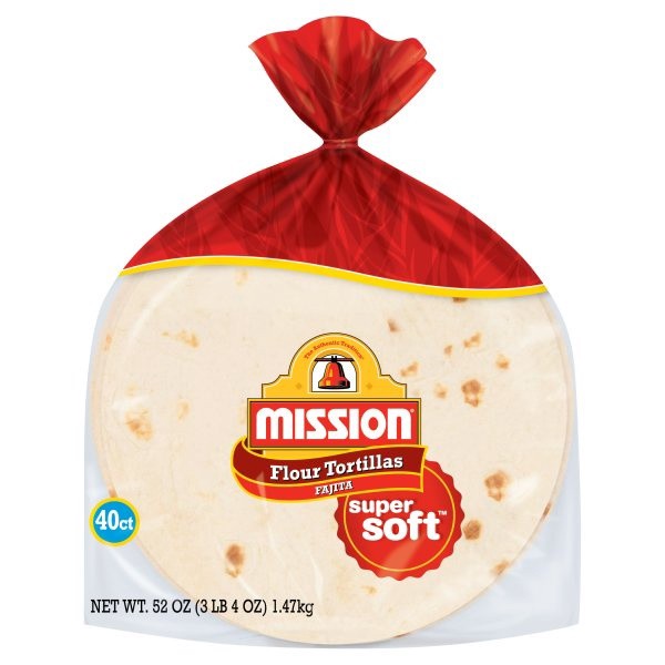 slide 1 of 3, Mission Super Soft Fajita Flour Tortillas 40.0 ea, 40 ct; 52 oz