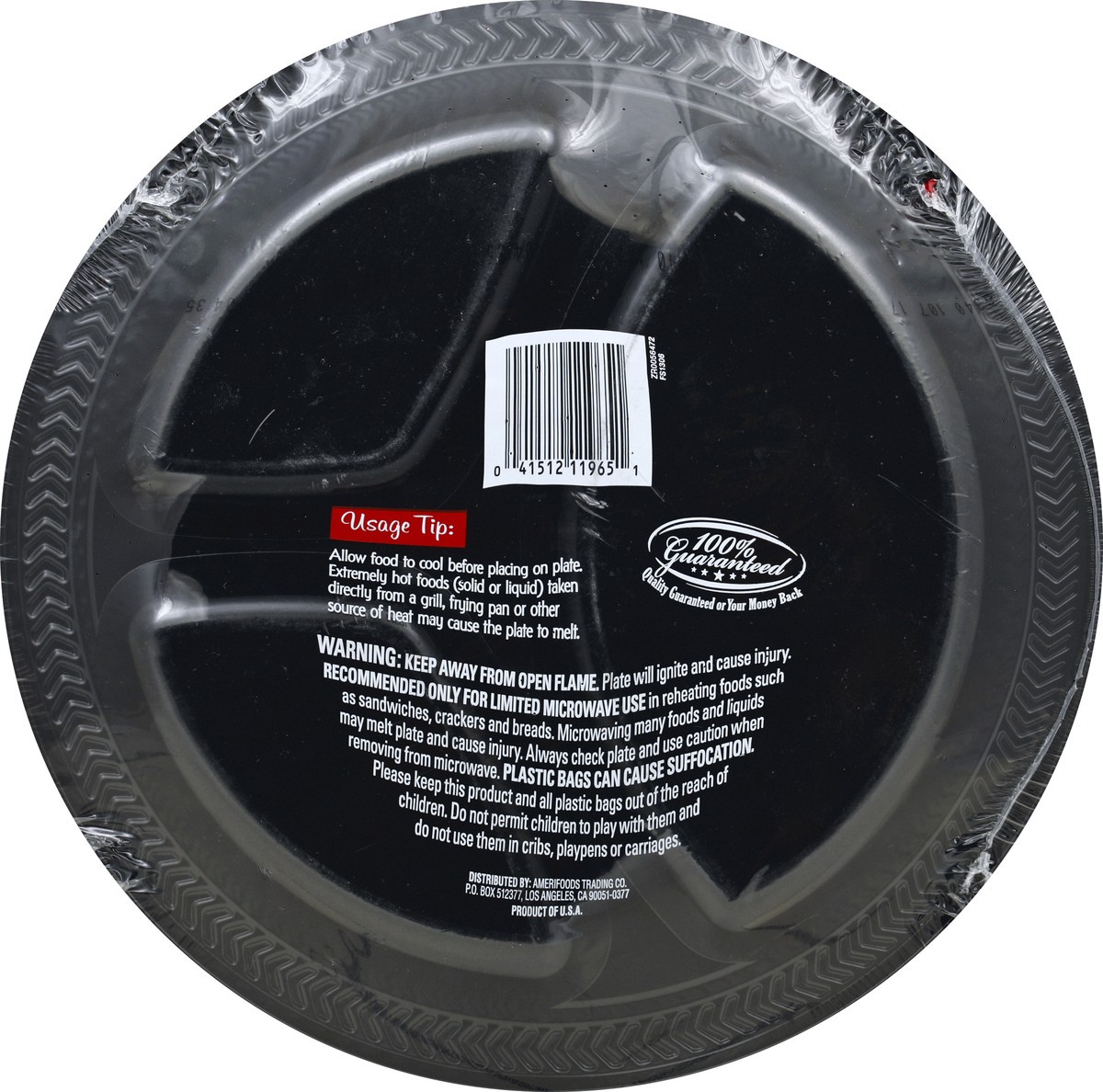 slide 3 of 6, First Street 10 1/4 Inch Black 3 Compartment Plate, 75 ct