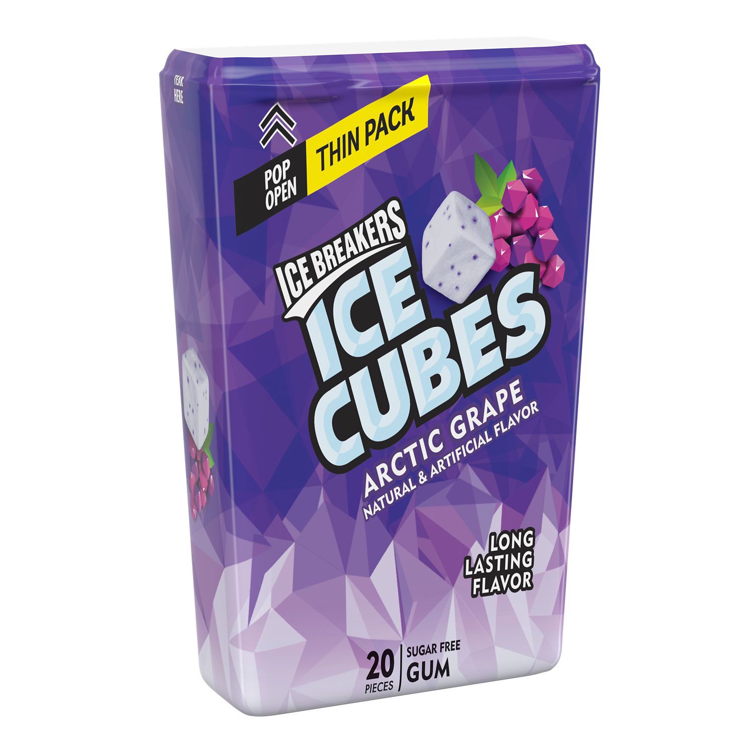 slide 1 of 3, Ice Breakers ICE CUBES Artic Grape Sugar Free Chewing Gum, Made with Xylitol, 1.62 oz, Thin Pack, 1.62 oz