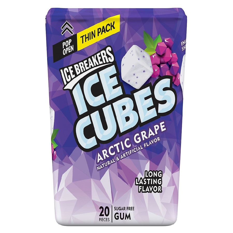 slide 1 of 1, Ice Breakers Ice Cubes Grape Gum, 20 ct
