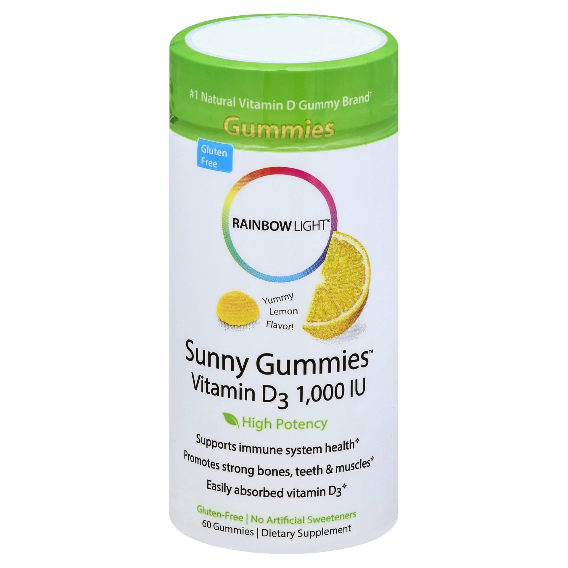 slide 1 of 1, Rainbow Light D-Licious Vitamin D Dietary Supplement Gummies - Berry, 60 ct