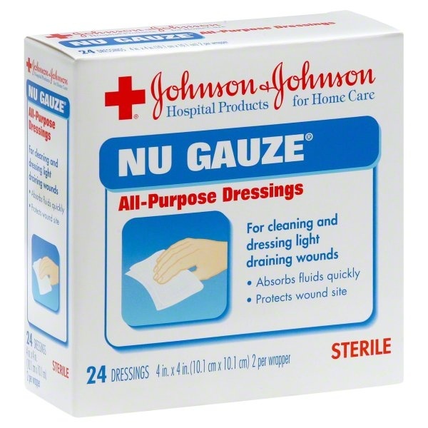 slide 1 of 1, Johnson & Johnson Nu Gauze 4 X 4 Inch All-Purpose Dressings, 24 ct