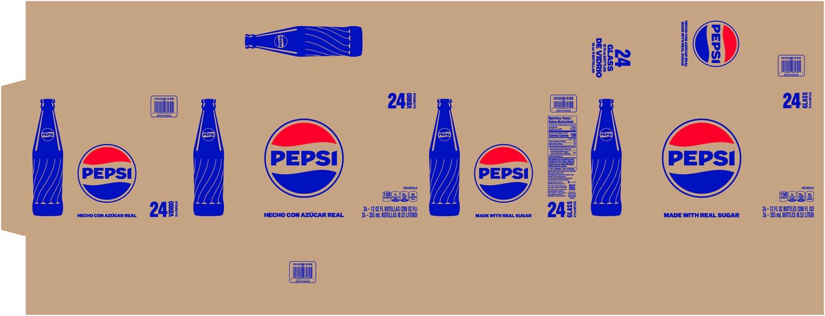 slide 7 of 10, Pepsi Real Sugar Soda Cola - 24 ct, 24 ct