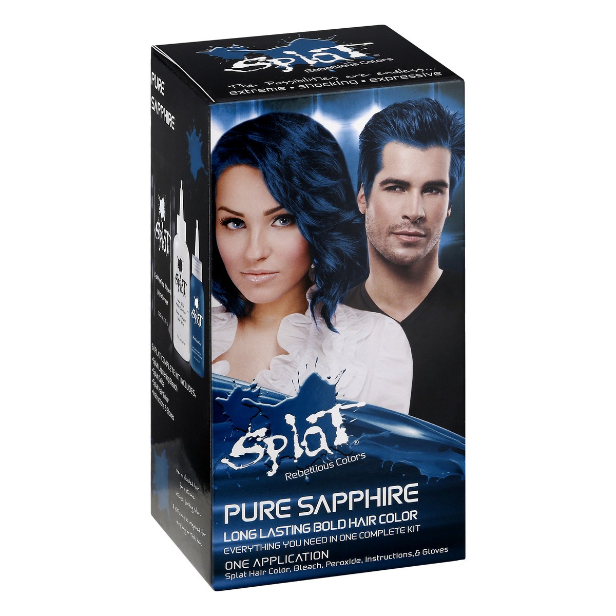 slide 9 of 12, Splat Rebellious Colors Hair Color Complete Kit Puresapphire, 6 oz