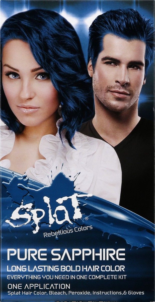 slide 1 of 12, Splat Rebellious Colors Hair Color Complete Kit Puresapphire, 6 oz