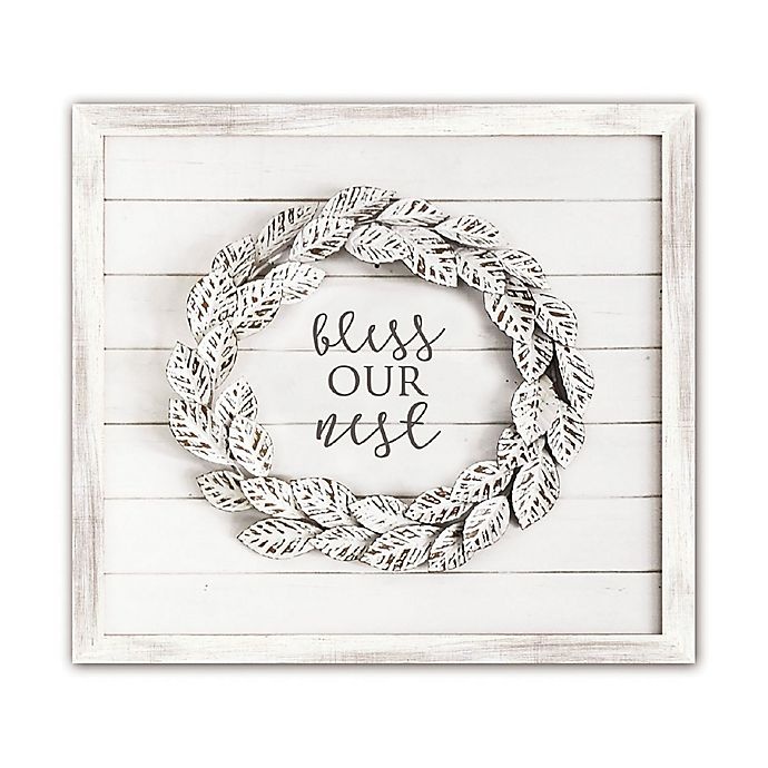 slide 1 of 1, Designs Direct Bee & Willow Home Bless Our Nest'' Shiplap Wall Art - White'', 1 ct