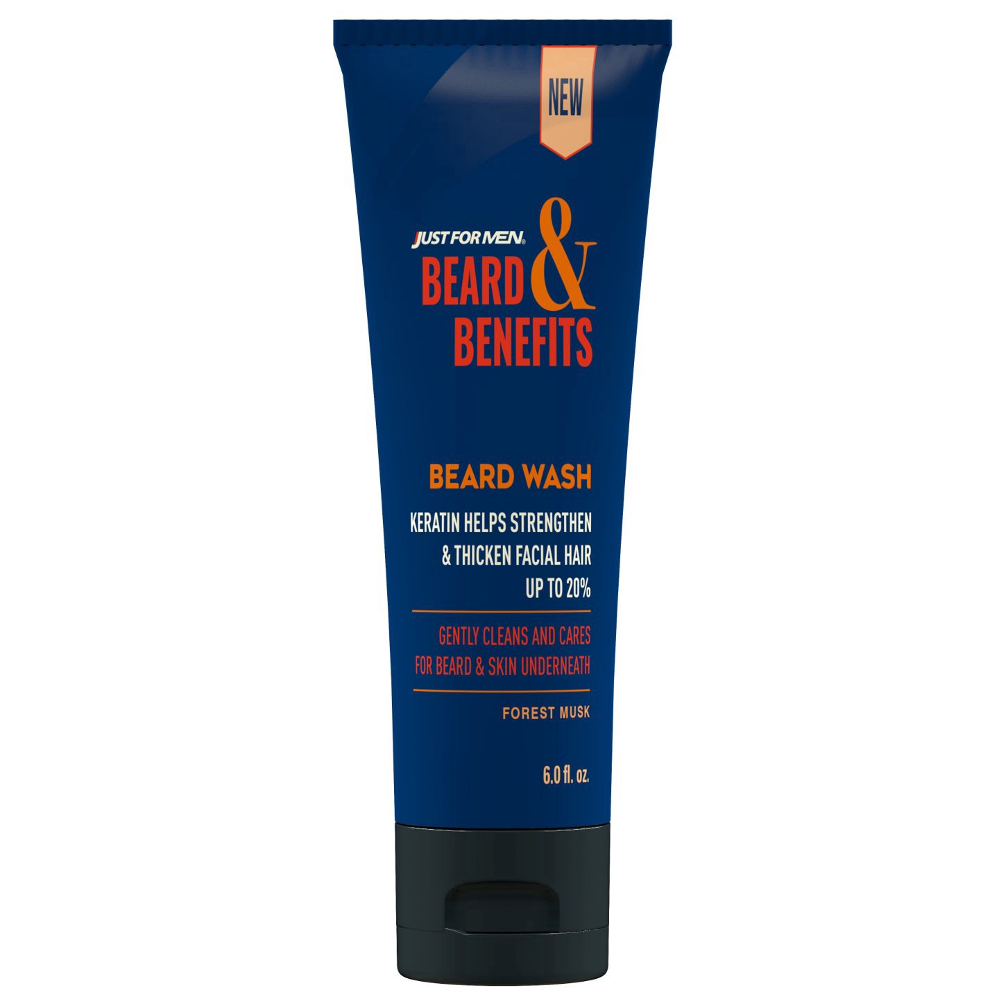 slide 1 of 1, Just For Men Beard & Benefits Thickening Beard Wash - Forest Musk, 6 oz