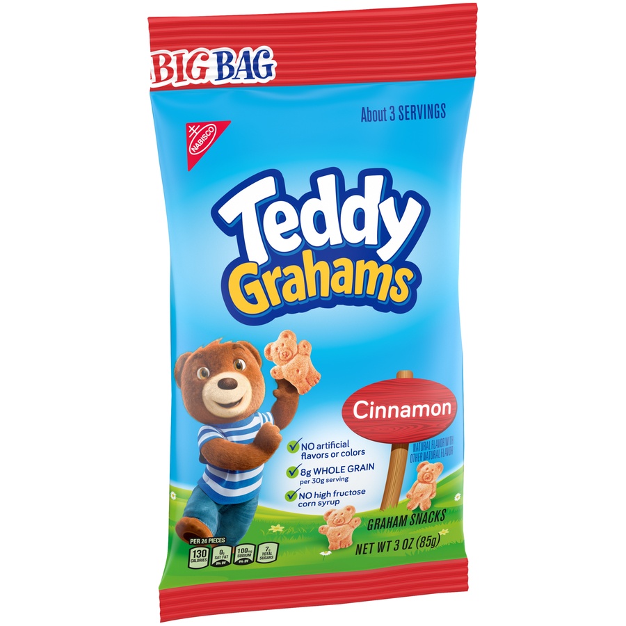 slide 3 of 8, Teddy Grahams Cinnamon Graham Snacks Big Bag, 3 oz