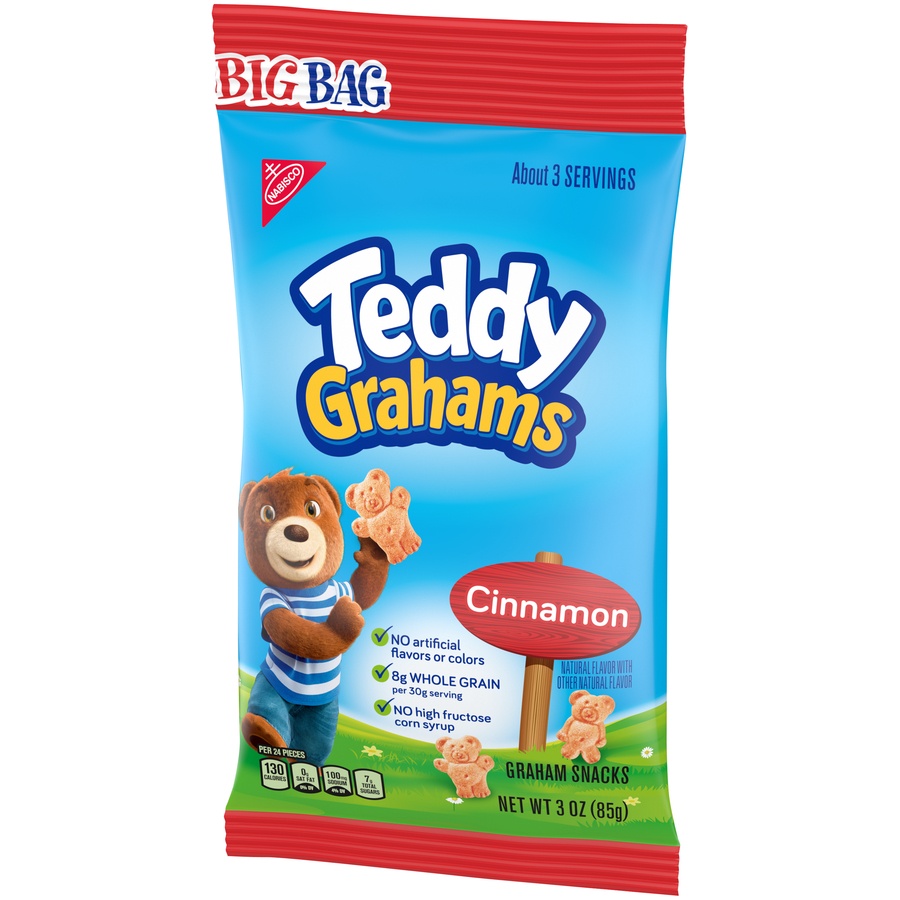 slide 4 of 8, Teddy Grahams Cinnamon Graham Snacks Big Bag, 3 oz