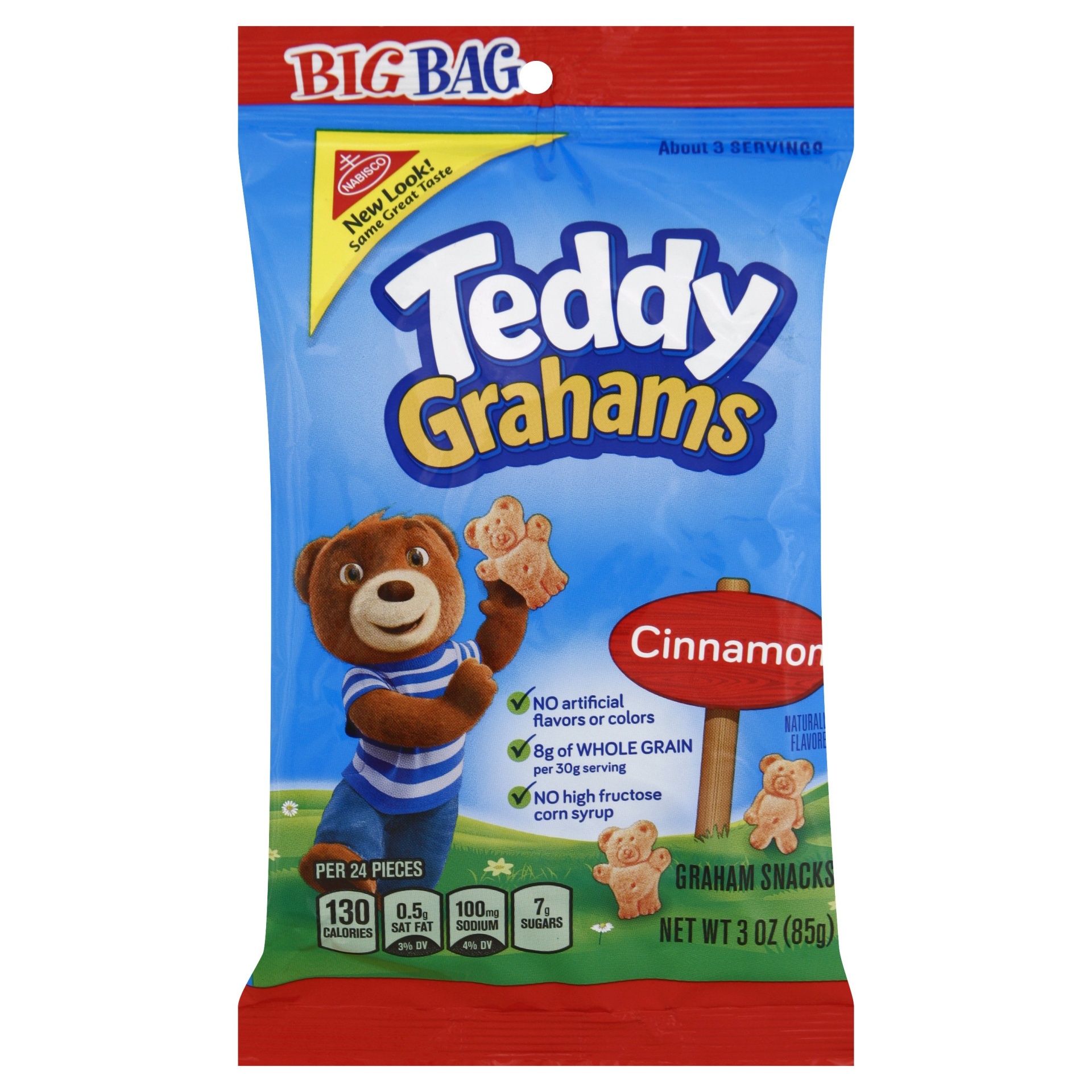 slide 1 of 8, Teddy Grahams Cinnamon Graham Snacks Big Bag, 3 oz