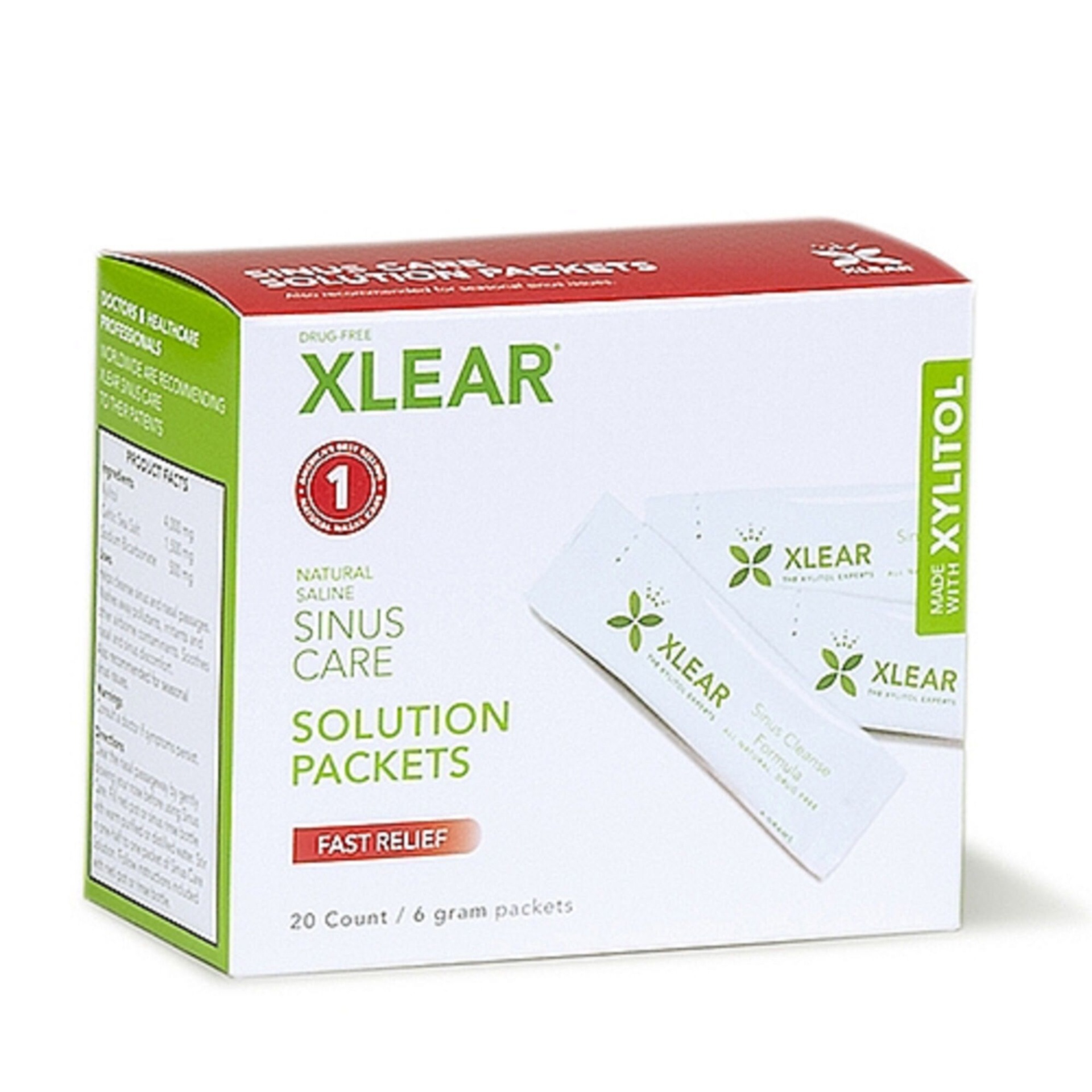 slide 1 of 1, Xlear Neti Saline Nasal Wash with Xylitol, 20 ct