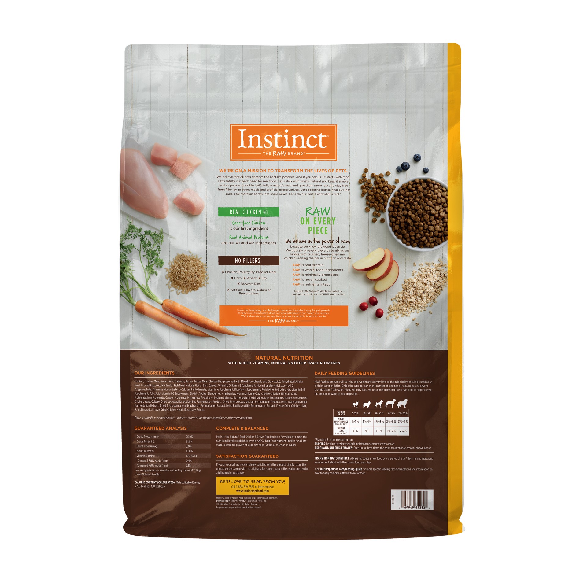 slide 6 of 6, Instinct Be Natural Chicken & Brown Rice Dry Dog Food, 25 lb. Bag, 25 lb