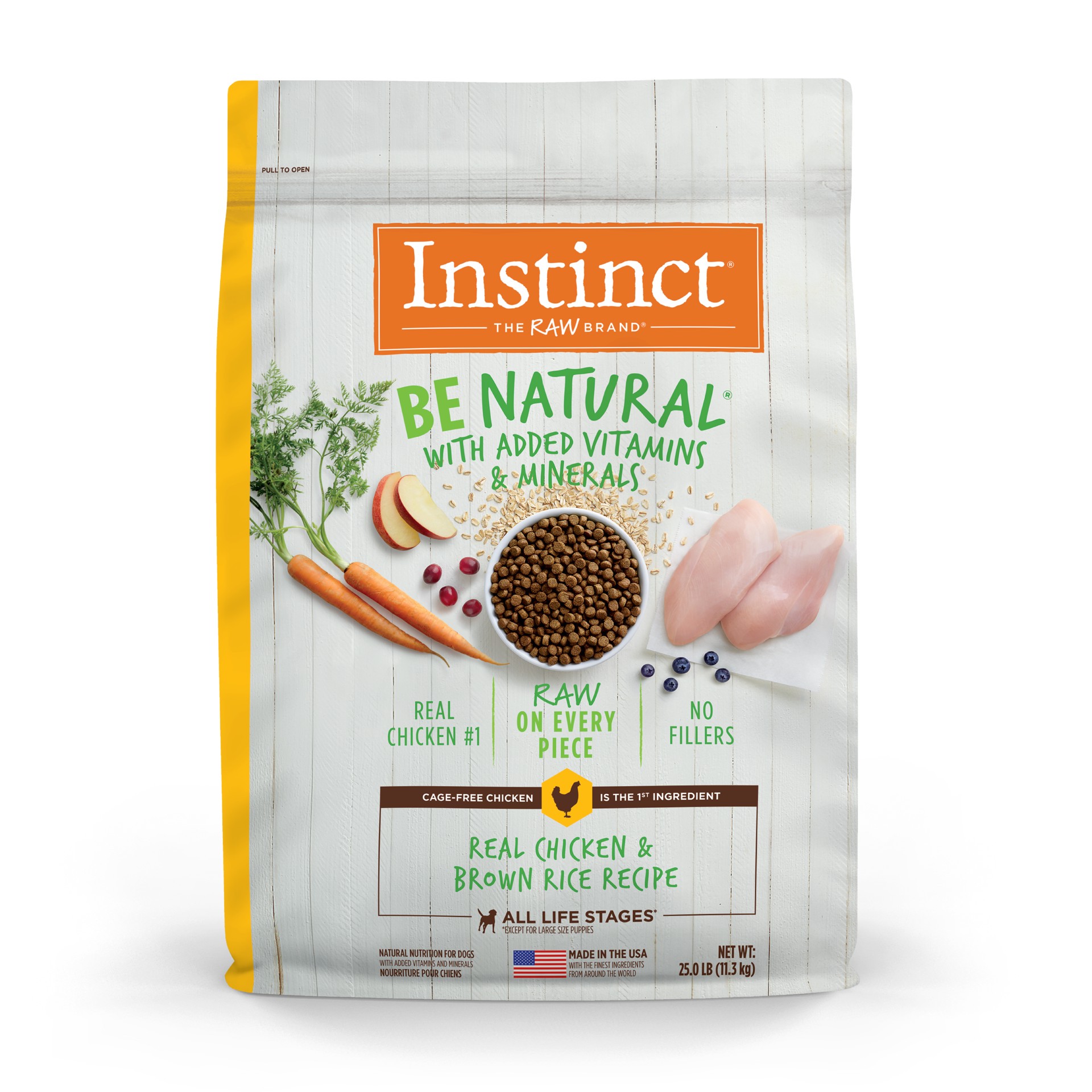 slide 1 of 6, Instinct Be Natural Chicken & Brown Rice Dry Dog Food, 25 lb. Bag, 25 lb