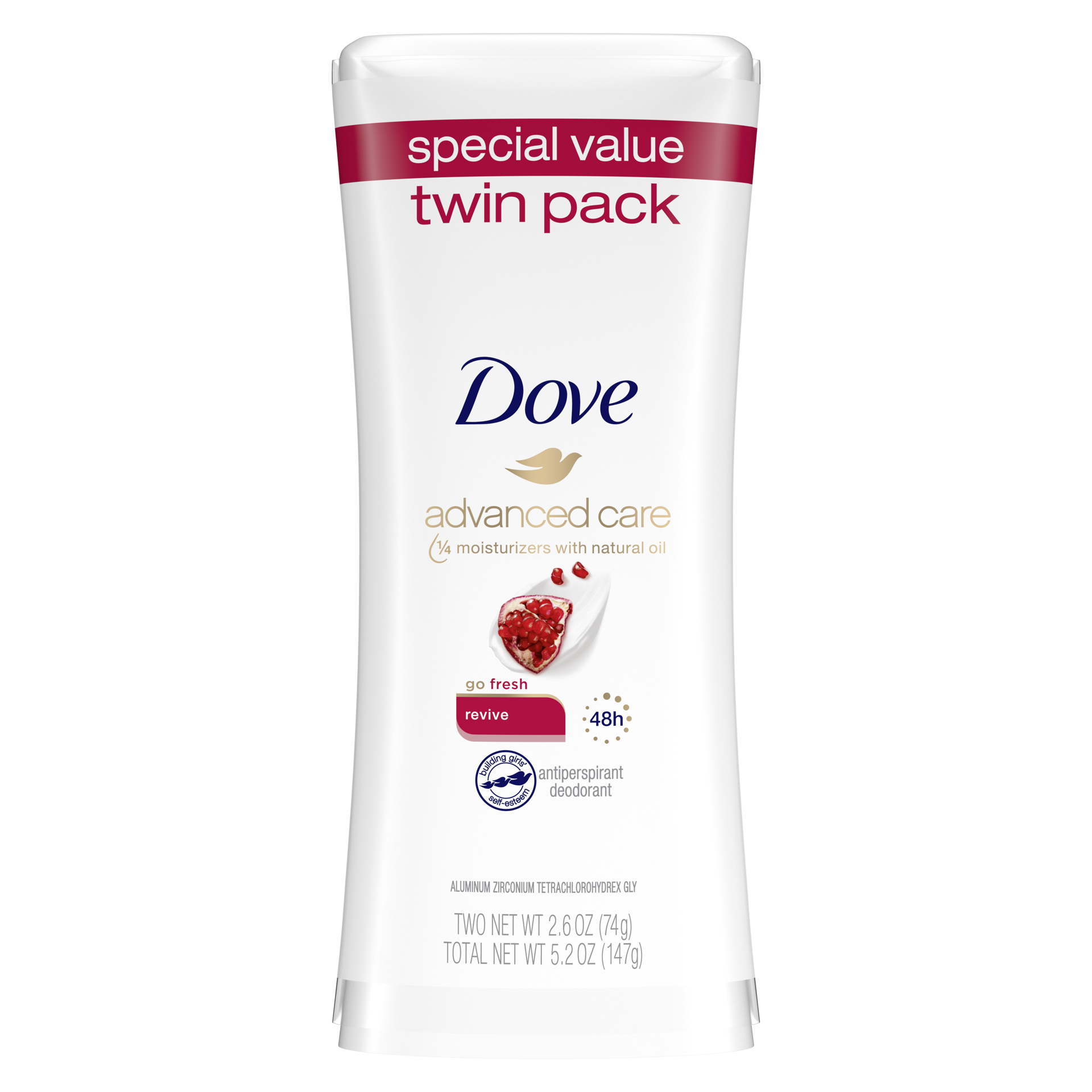 slide 2 of 4, Dove Advanced Care Antiperspirant Deodorant Stick Revive, 2 ct; 2.6 oz