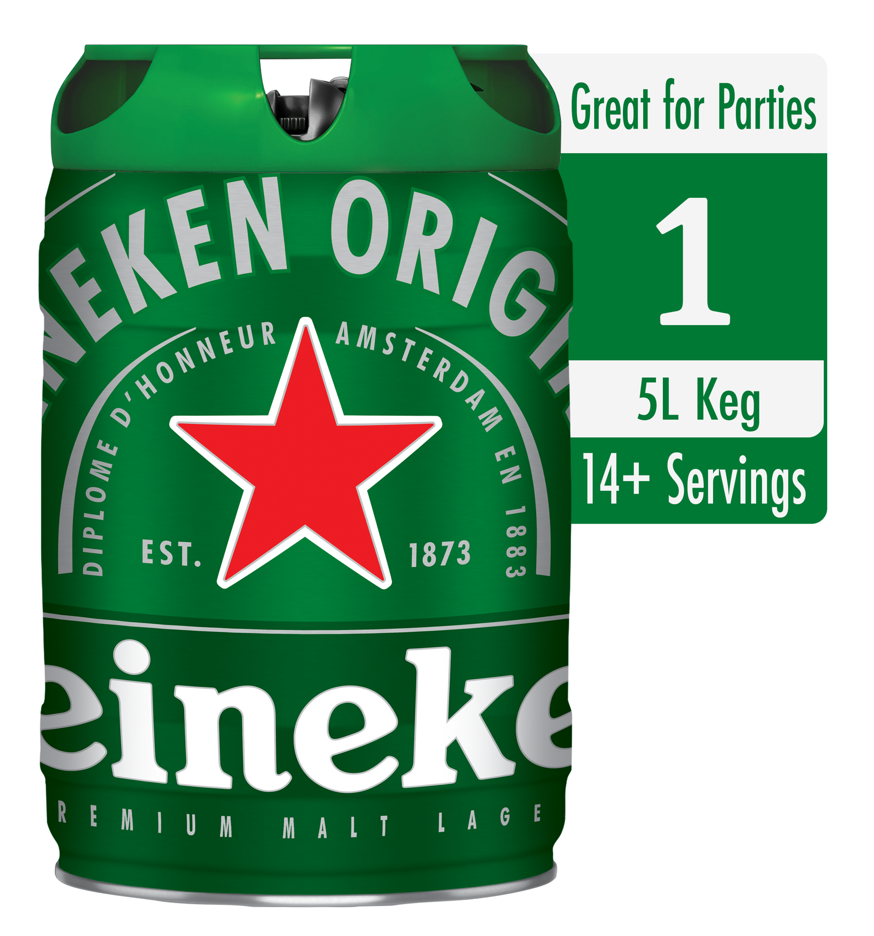 slide 1 of 2, Heineken Original Lager Beer, 5 Liter Keg, 5 liter