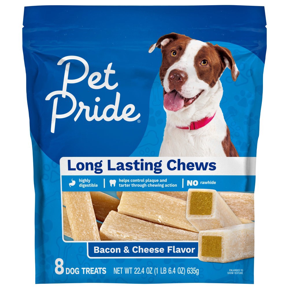 slide 2 of 2, Pet Pride® Bacon n' Cheese Flavor Long Lasting Chews, 8 ct; 22.4 oz