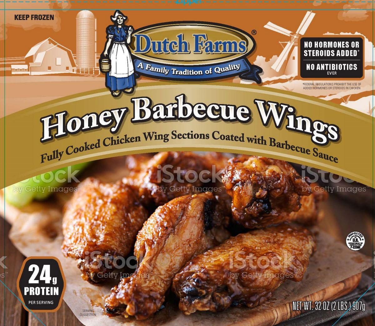 slide 1 of 1, Dutch Farms Bbq Chicken Wings, 32 oz