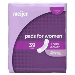 Meijer Bladder Control Pads, Maximum Absorbency, Long Length, 39 Ct