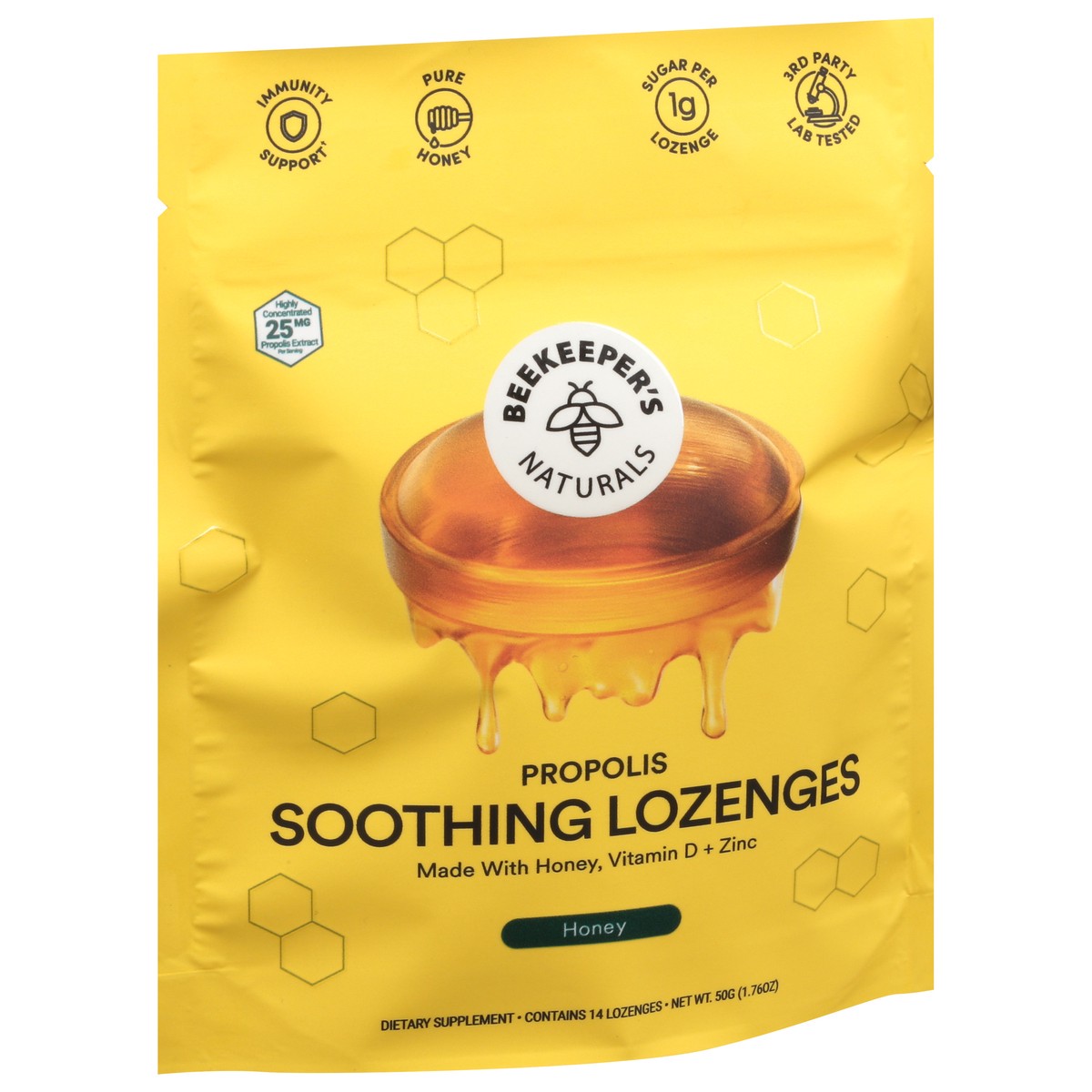 slide 8 of 9, Beekeeper's Naturals Propolis Honey Soothing Lozenges 14 ea, 14 ct